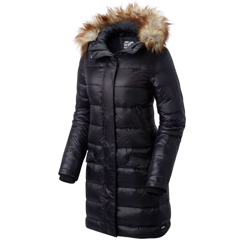 Black Sorel Tivoli Mid-length Down Puffer Coat